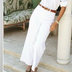 SPANX Crisp Ecru Cropped Wide-Leg Pants